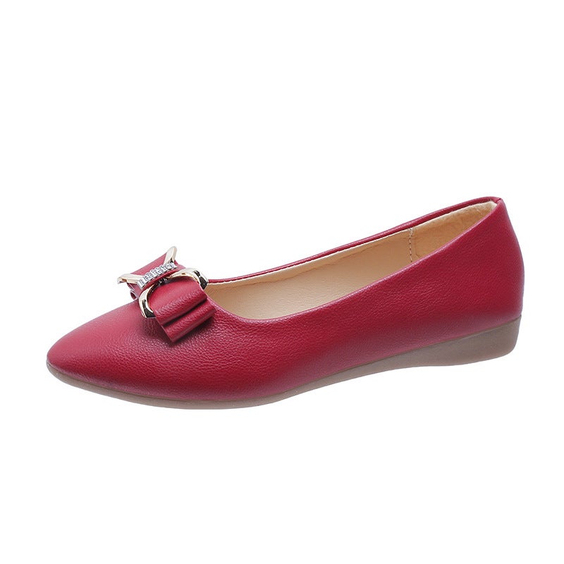 Pointed Toe Flat Shoes Trendy Korean Style Low-Cut Slip-On Soft Bottom Single-Layer Shoes Pumps Fairy Shoes - Image 1